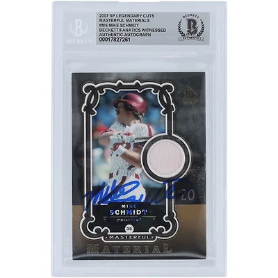 Mike Schmidt Philadelphia Phillies Autographié 2007 Upper Deck SP Legendary Cuts Relic #MM-MS Beckett Fanatics Witnessed Authenticated Card