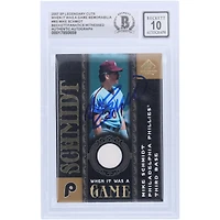 Mike Schmidt Philadelphia Phillies autographié 2007 Upper Deck SP coupes légendaires quand c'était un jeu GU White Relic #WG-MS Beckett Fanatics a été témoin d'une carte 10 authentifiée