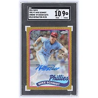 Mike Schmidt Philadelphia Phillies Autographed 2024 Topps Chrome '89 Design Gold Refractor #T89C-97 #49/50 SGC Authenticated 9/10 Card