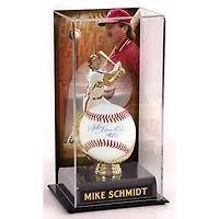 Balle de baseball autographiée par Mike Schmidt des Philadelphia Phillies avec inscription « HOF 95 » et vitrine d'exposition sublimée du Temple de la renommée