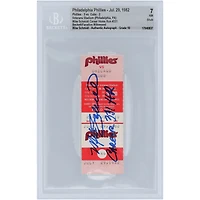 Mike Schmidt Philadelphia Phillies Autographié Career Home Run #331 Beckett Fanatics Witnessed Authentifié 7/10 Ticket du 5 avril 1989 avec l'inscription « Career HR 331 »