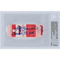 Mike Schmidt Philadelphia Phillies Autographié Career Home Run #331 Beckett Fanatics Witnessed Authentifié 7/10 Ticket du 5 avril 1989 avec l'inscription « Career HR 331 »