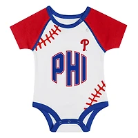 Ensemble body, bavoir et chaussons pour nouveau-né bébé Philadelphia Phillies