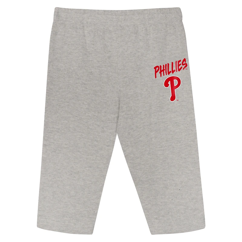 Newborn Outerstuff Philadelphia Phillies Double Down Bodysuit and Pants 3-Piece Set