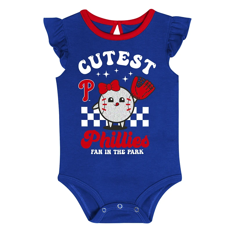 Ensemble de deux bodies pour nouveau-né Philadelphia Phillies Cutie Ball