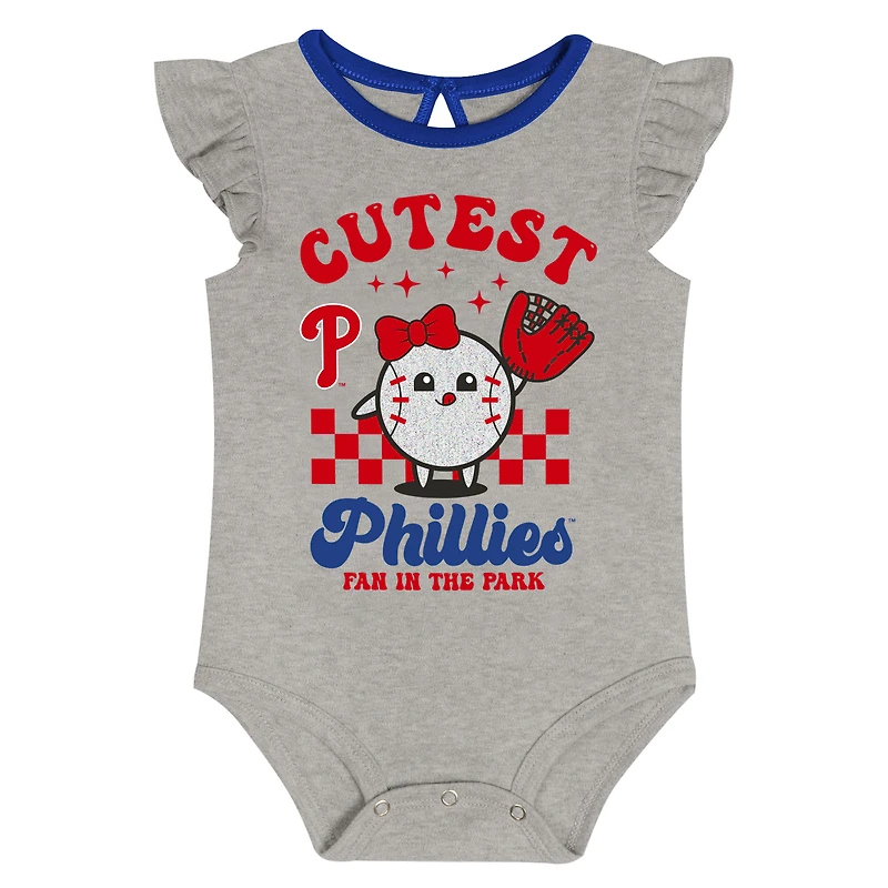 Ensemble de deux bodies pour nouveau-né Philadelphia Phillies Cutie Ball
