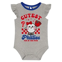 Ensemble de deux bodies pour nouveau-né Philadelphia Phillies Cutie Ball