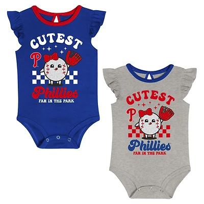 Ensemble de deux bodies pour nouveau-né Philadelphia Phillies Cutie Ball