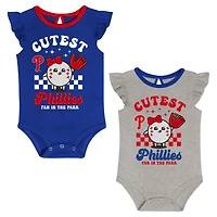 Ensemble de deux bodies pour nouveau-né Philadelphia Phillies Cutie Ball