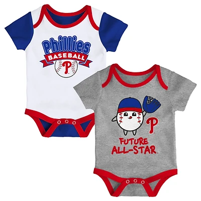 Ensemble de deux bodies pour nouveau-né Philadelphia Phillies Triple Hit