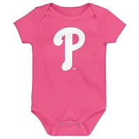 Body rose pour nouveau-né avec logo principal des Philadelphia Phillies