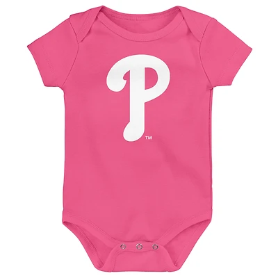 Body rose pour nouveau-né avec logo principal des Philadelphia Phillies