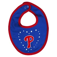 Ensemble body, bavoir et chaussons pour nouveau-né rouge supporter des Philadelphia Phillies