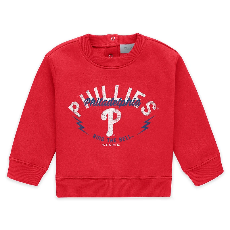 Ensemble nouveau-né WEAR by Erin Andrews rouge Philadelphia Phillies en polaire à col ras du cou et pantalon