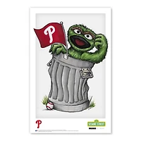 Affiche imprimée Oscar the Grouch des Philadelphia Phillies de Sesame Street 11" x 17 "