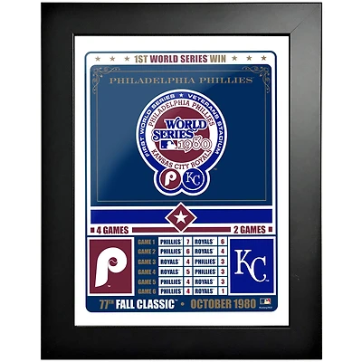 Phillies de Philadelphie - 12'' x 16'' photo encadrée classique de l'automne 1980