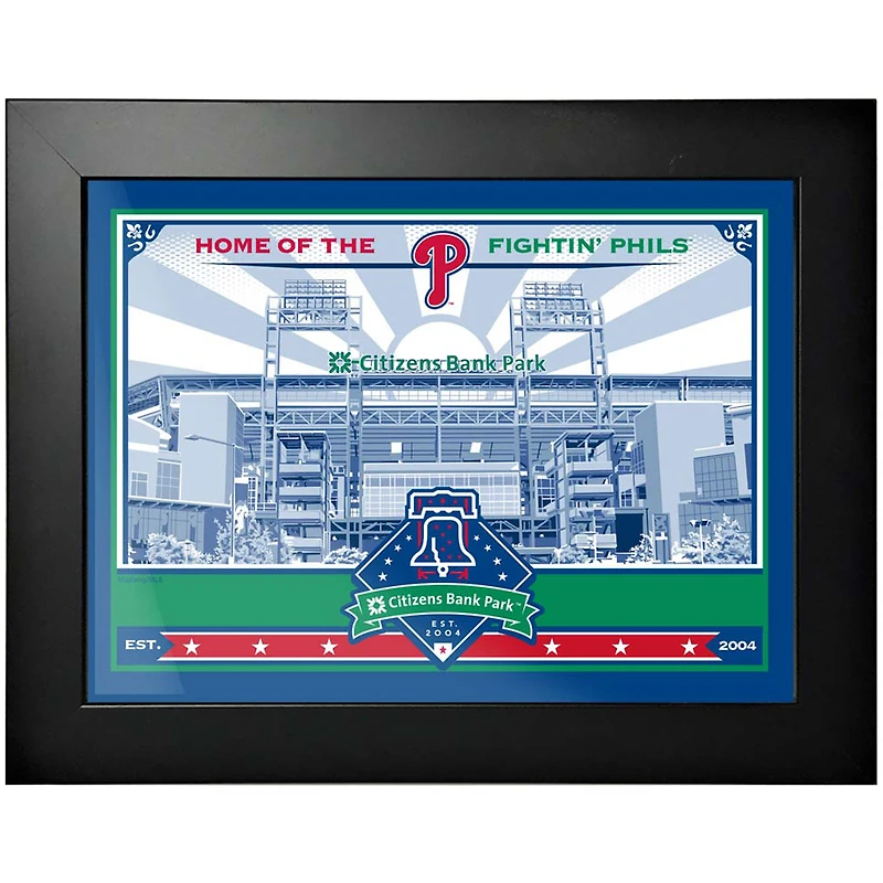 Phillies de Philadelphie - Photo encadrée de la collection Park Wins 12'' x 16''