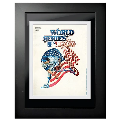 Série mondiale des Phillies de Philadelphie 1980 - Couverture de programme encadrée 12'' x 16''