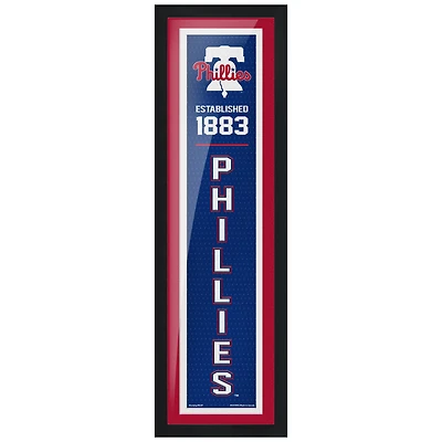 Phillies de Philadelphie - 6'' x 22'' Oeuvre encadrée établie
