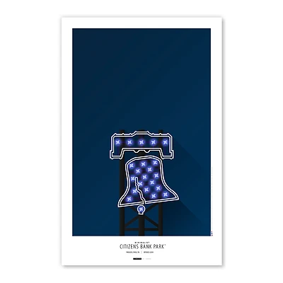 Philadelphia Phillies Citizens Bank Park 11'' x 17'' Minimalist Stadium Poster Art Print