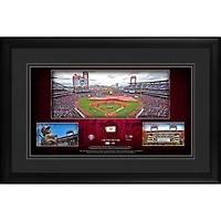Collage panoramique encadré du stade des Philadelphia Phillies de 10" x 18" avec un morceau de baseball utilisé lors du match - Édition limitée à 500 exemplaires