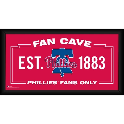 Collage encadré des Phillies de Philadelphie (25 x 50 cm) pour fan cave