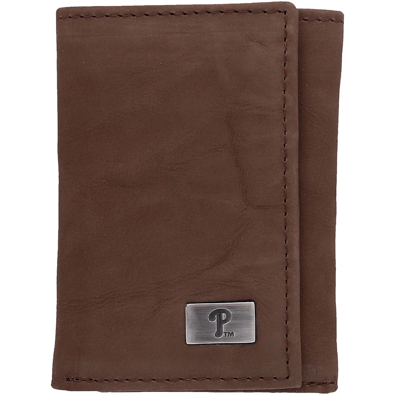 Portefeuille à trois volets en cuir avec motif concho des Philadelphia Phillies