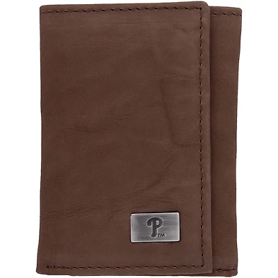 Portefeuille à trois volets en cuir avec motif concho des Philadelphia Phillies