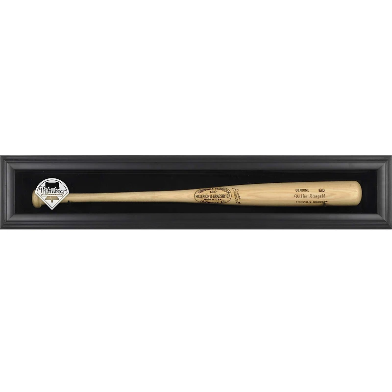 Vitrine murale pour batte individuelle avec logo des Phillies de Philadelphie et cadre noir