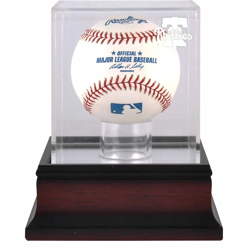 Philadelphia Phillies Mahogany Baseball 2019 Logo Display Case