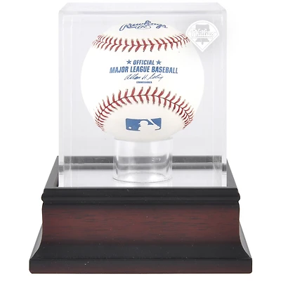 Vitrine de présentation du logo de baseball des Philadelphia Phillies en acajou
