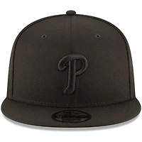 Casquette ajustable 9FIFTY Team Snapback des Phillies de Philadelphie New Era noir sur noir