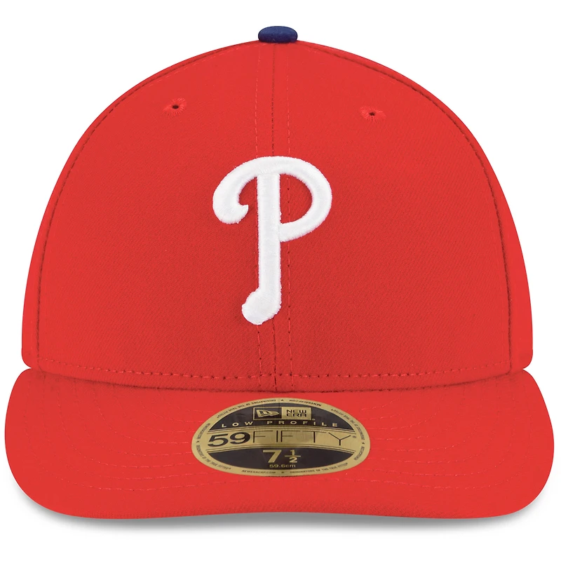 Philadelphia Phillies New Era Game Authentic Collection On-Field Low Profile 59FIFTY - Chapeau ajusté Rouge