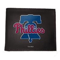 Portefeuille à deux volets brodé en cuir synthétique des Philadelphia Phillies