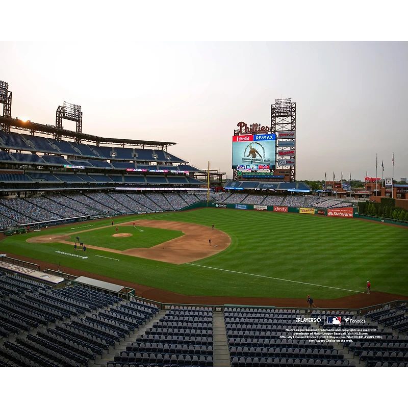 Photographie non signée de la ligne fond du champ extérieur Citizens Bank Park des Phillies Philadelphie