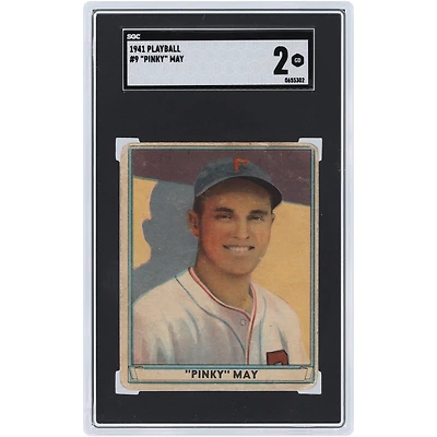Pinky May Philadelphia Phillies 1941 Play Ball #9 SGC 2 cartes authentifiées