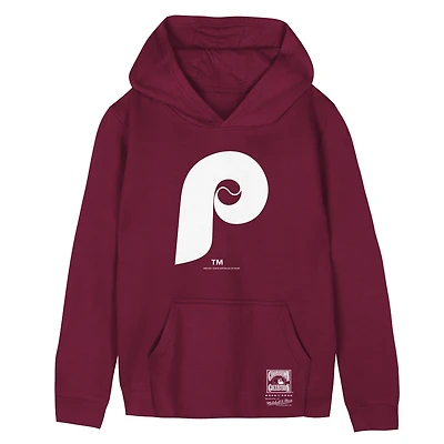 Preschool Mitchell & Ness  Burgundy Philadelphia Phillies Retro Logo Hoodie