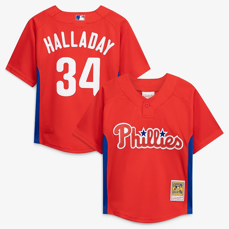Preschool Mitchell & Ness Roy Halladay Red Philadelphia Phillies Cooperstown Collection Mesh Batting Practice Jersey