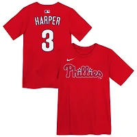T-shirt Nike Bryce Harper rouge des Phillies de Philadelphie pour enfants d'âge préscolaire (nom et numéro)