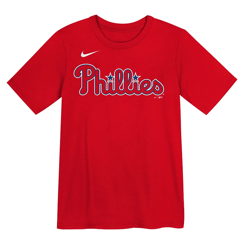 T-shirt Nike Bryce Harper rouge des Phillies de Philadelphie pour enfants d'âge préscolaire (nom et numéro)
