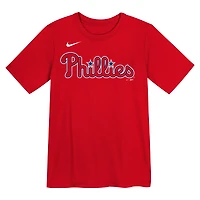 T-shirt Nike Bryce Harper rouge des Phillies de Philadelphie pour enfants d'âge préscolaire (nom et numéro)