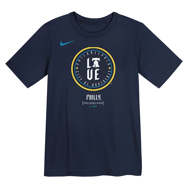 T-shirt Nike bleu marine Philadelphia Phillies City Connect pour enfants d'âge préscolaire