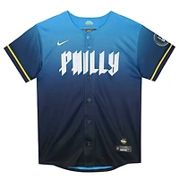 Maillot de joueur Nike Zack Wheeler pour enfants d'âge préscolaire, bleu, Phillies Philadelphie, City Connect Limited 2024