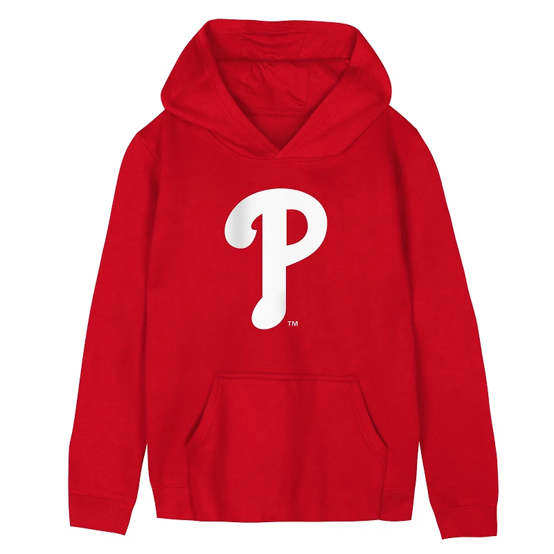 Sweat à capuche en polaire rouge Philadelphia Phillies avec logo principal pour enfants d'âge préscolaire Outerstuff
