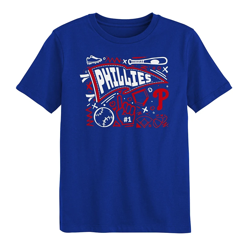 T-shirt amusant pour enfants d'âge préscolaire Royal Philadelphia Phillies Ball Park