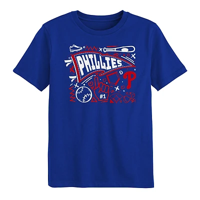 T-shirt amusant pour enfants d'âge préscolaire Royal Philadelphia Phillies Ball Park