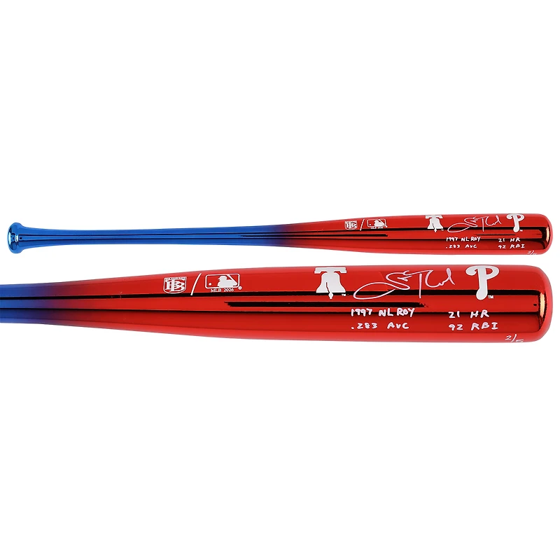 Scott Rolen Philadelphia Phillies Autographed Big Time Bats Chrome Bat with Multiple Inscriptions - Limited Edition of 5
