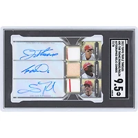 Scott Rolen, Ryan Howard & Jim Thome Philadelphia Phillies Autographed 2022 Topps Triple Threads 3 Relic Combo #ARC-THR #22/36 SGC Authenticated 9.5 Card