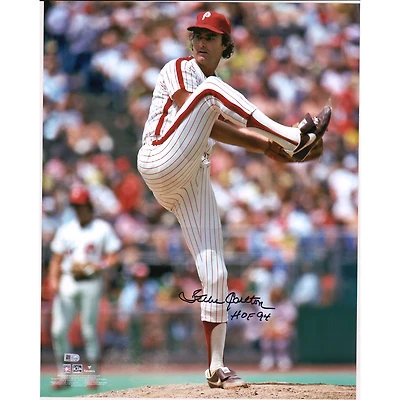 Photo de lanceur autographiée de Steve Carlton, des Phillies de Philadelphie, 40,6 x 50,8 cm (16 x 20 pouces), avec inscription « HOF 94 ».