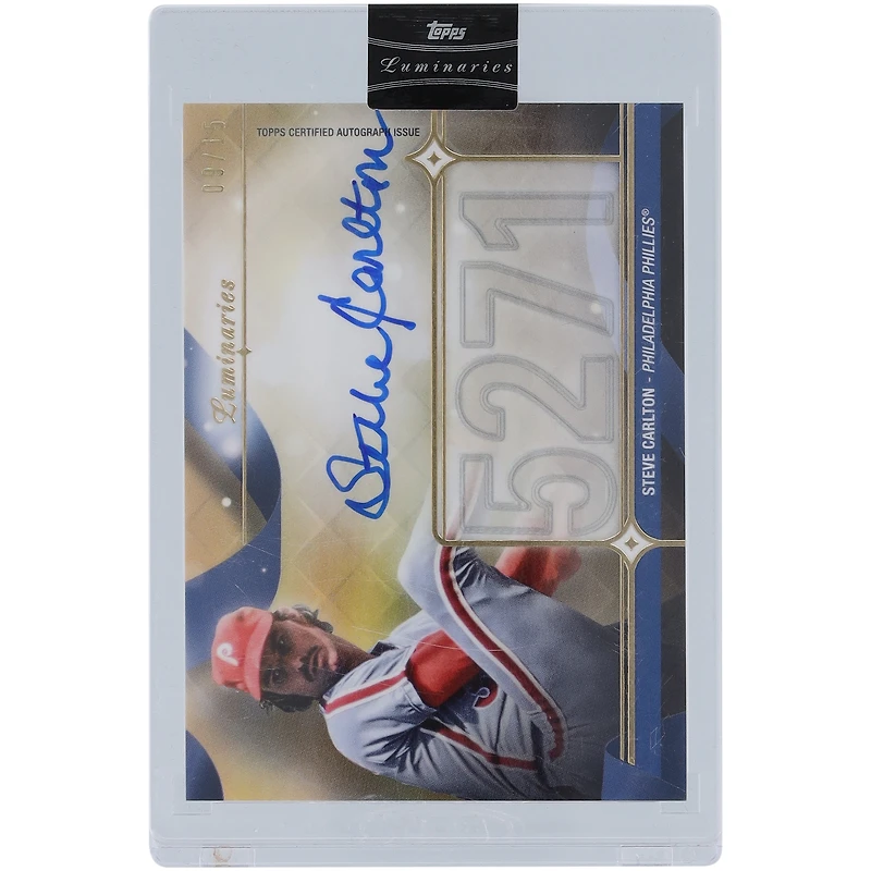 Steve Carlton Philadelphia Phillies Autographed 2023 Topps Luminaries #MOM-SC #9/15 Card